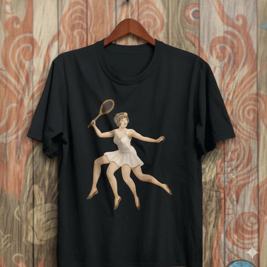 Unisex Adult Vintage Graphic Vintage Tennis Girl Graphic T-Shirt Re... S
