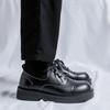 Derby shoes men's platform high sense increased Korean version formal British style commuting niche black small leather shoes 5337-R