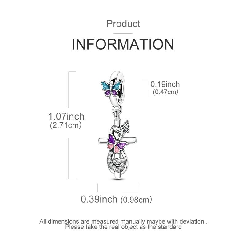 Charms Platablue Purple Butterfly Crucifix Beads Fit Originalbracelets Charms For Women Jewelry Diy Making Gifts
