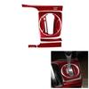 9Pcs For Honda Civic 8th 06-11 Red Carbon Fiber Automatic Gear Shift Cover Trim
