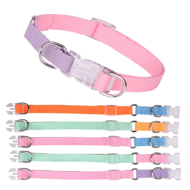 Pet Dog Collar Breathable Sweat-absorbing Contrast Color Collar With Adjustable Buckle Pet Neck