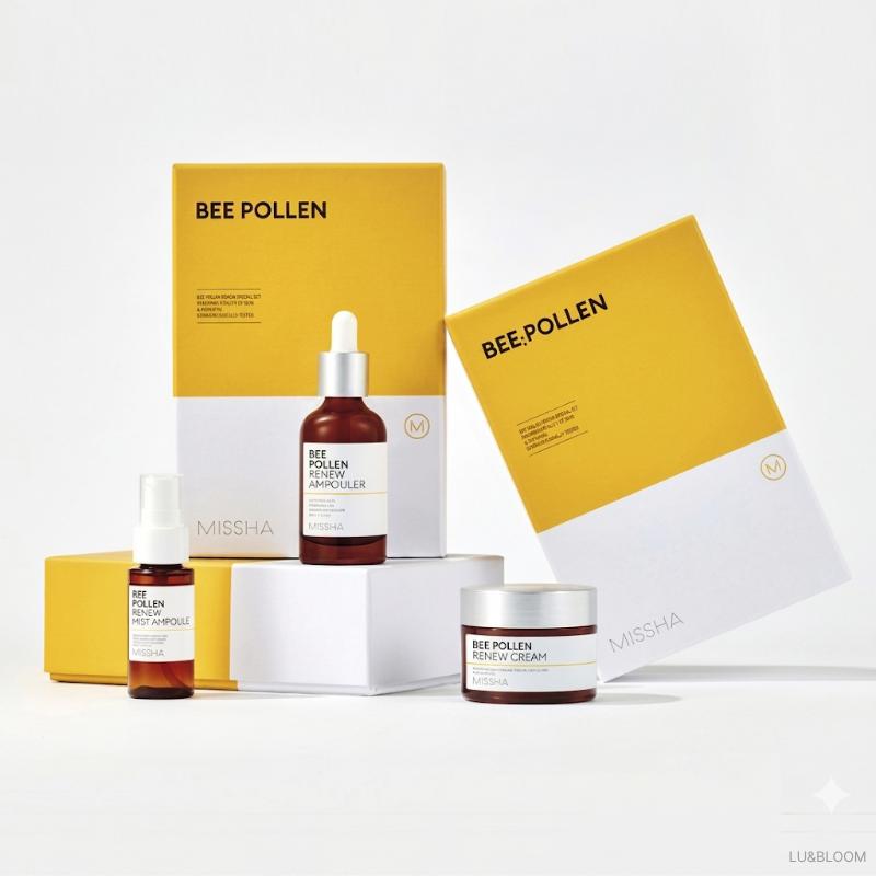 MISSHA Bee Pollen Renew Special 3-Piece Set (Ampouler 40ml + Cream 50ml +Mist Ampoule 30ml)