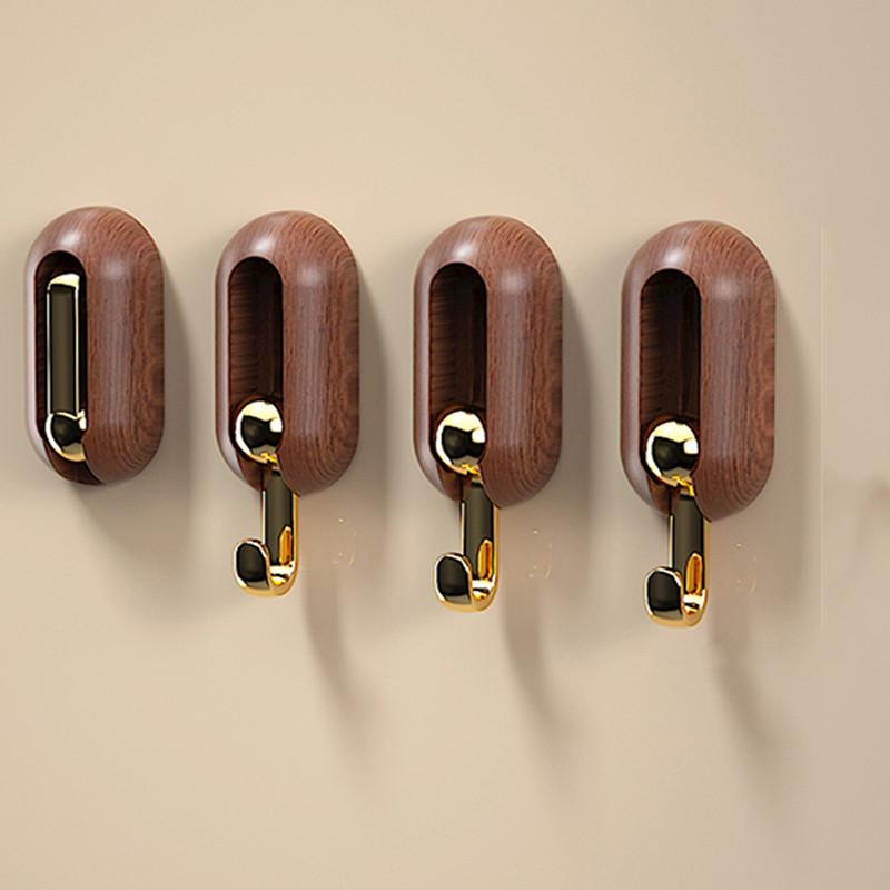 4PCS Self Adhesive 360° Rotating Wall Hook Strong Without Drilling Coat Bag Bathroom Door Kitchen Towel Hanger Hooks Home Storage