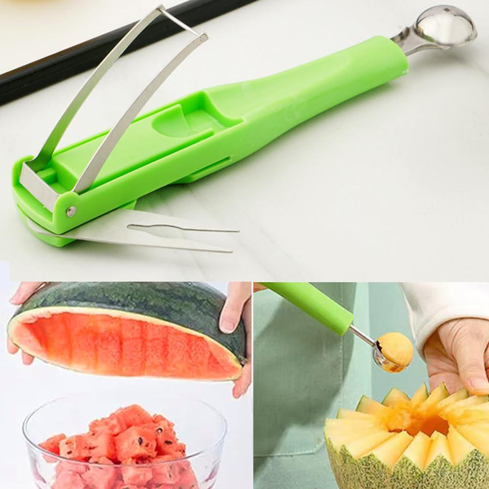 3 in 1 Melon Baller Scoop - Upgraded Watermelon Fruit Cutters Shapes Scooper Fruit Scooper