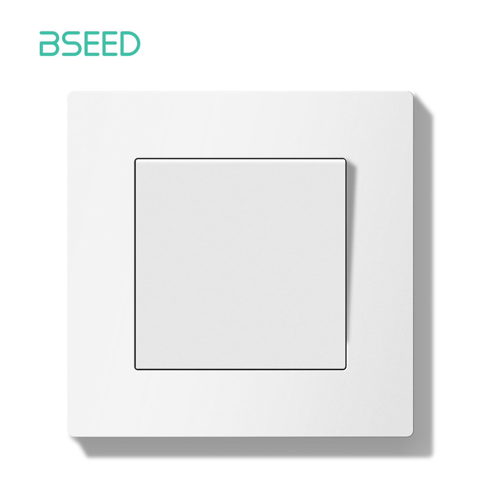 

BSEED Выключатель света с LED Белая пластиковая рамка Настенный переключатель с индикаторной лампой Серия E Стандарт ЕС 1/2-полюсный/Сброс 1Way&EU standard