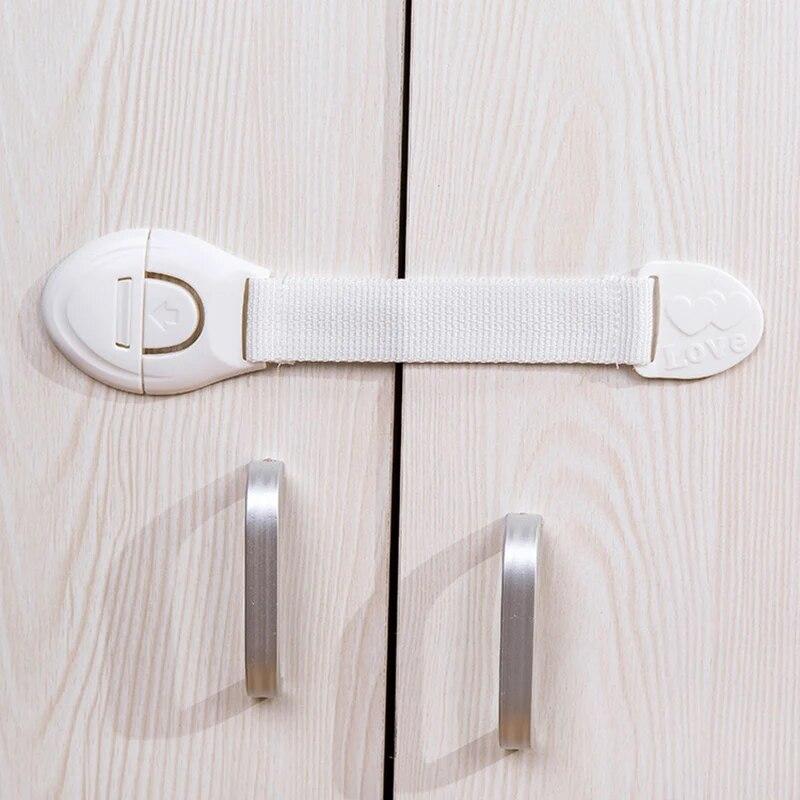 10PCS Baby Anti-Pinch Hand Safety Protection Cloth Lock Drawer Refrigerator Cabinet Door Multi-Functional Ribbon Lock Buckle