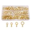 300PCS M5 M6 M8 M10 Copper Iron Ring Cable Lug Terminal O-Type Crimp Connector Non Insulated Assortment Kit