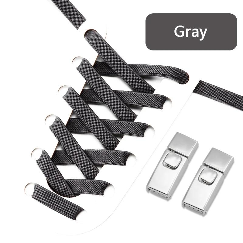 8MM 2025 No Tie Shoe Laces Press Lock Insert Fixed Shoelaces Without Ties Elastic Laces Sneaker Kid Adult Flat Shoelace for Shoe