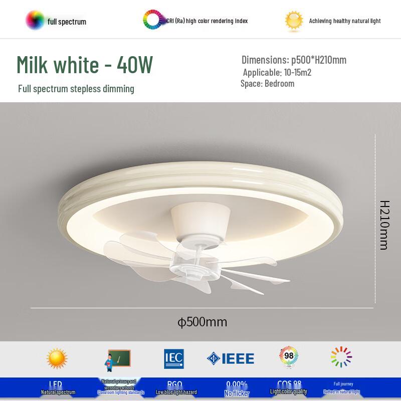 Pailide Cream Style Full Spectrum Ceiling Fan Light