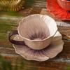 300ML European Ceramic Coffee Cup Saucer Flower Shape Mug Delicate Flower Afternoon Tea Flower Tea Coffee Cup Breakfast Milk Mug