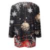 Women's Fashion Casual Seven Sleeve Christmas Printed Round Neck T-Shirt Top