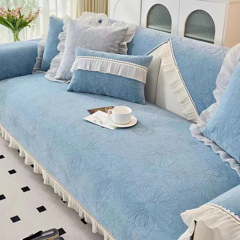 

Французский sle Крем Sle Четыре сезона Универсальная подушка для дивана Нескользящая Подушка высокого класса Универсальный чехол для кожаного дивана Все включено 30x50cm pillowcase