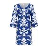 Women's Casual Fashion Floral Print V-Neck Loose 3/4 Sleeve Dress