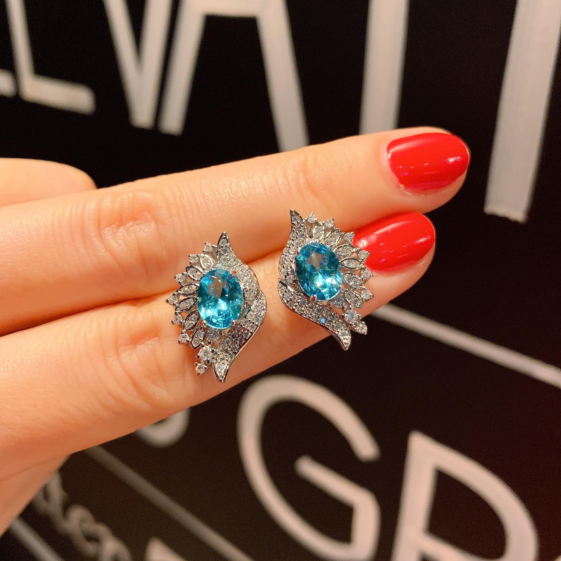 

Color jewelry celebrity stud earrings women s micro-inlaid imitation jewelry