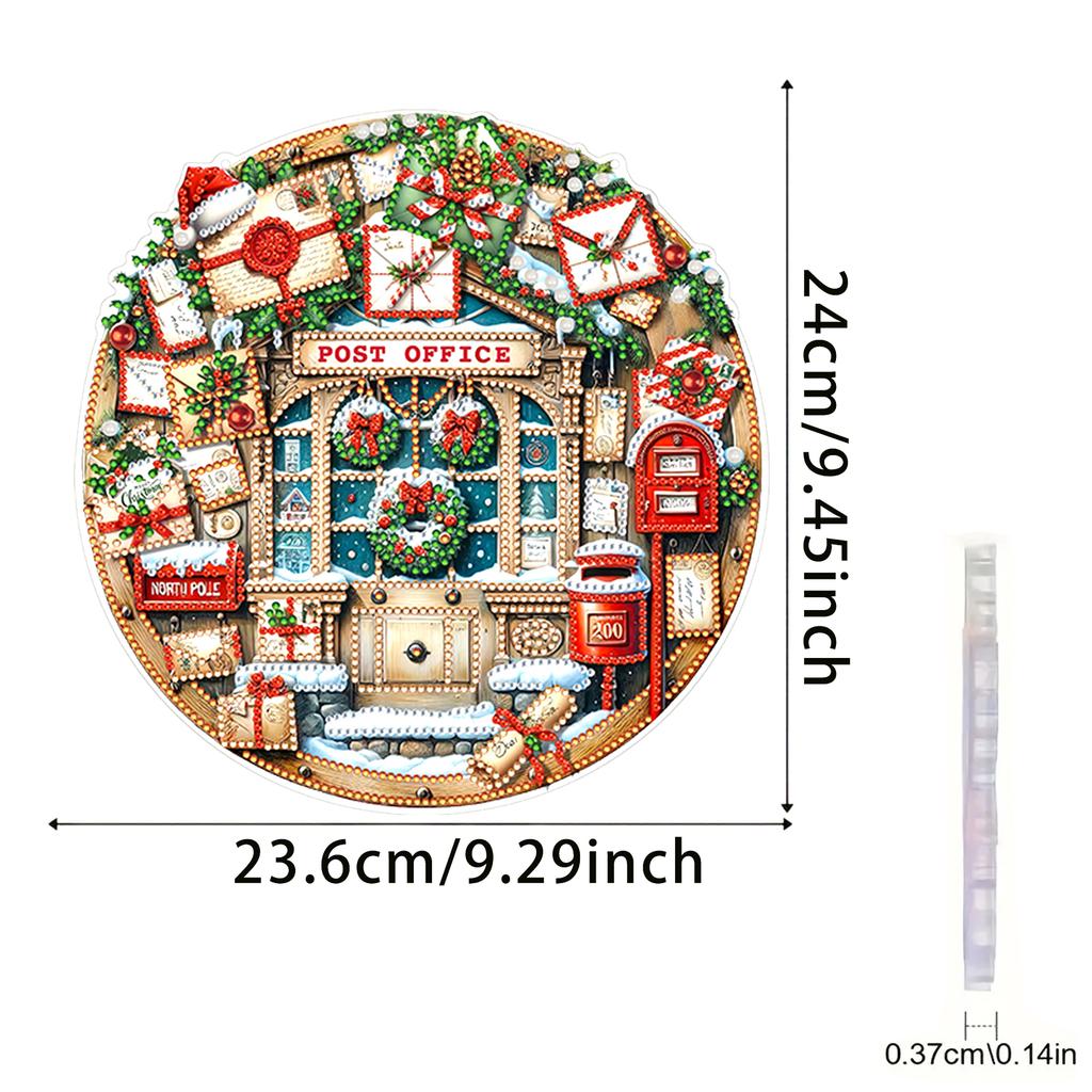 Christmas 2D Flat DIY Acrylic Crystal Rhinestone Art Pendants Single Side Drill for Adults Gift Home Wall Or Window Decor