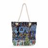 Multifunctional Christmas Printed Thick Rope Shoulder Beach Bag Casual Large Capacity Handbag 7592