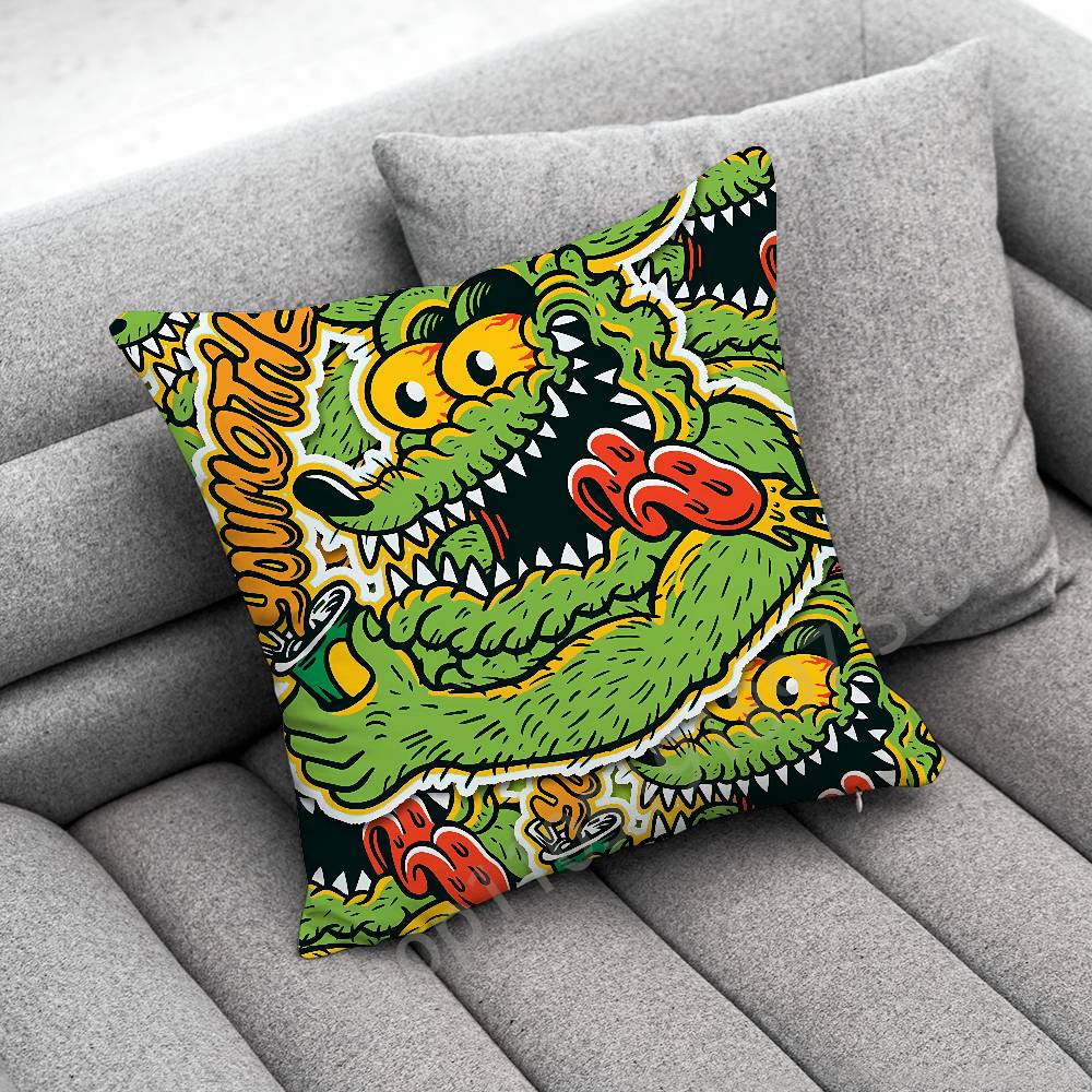 Rat F-Fink Throw Pillow Case For 30x30cm 40x40cm 45x45cm 50x50cm 55x55cm Square Sofa Pillowcase Shell