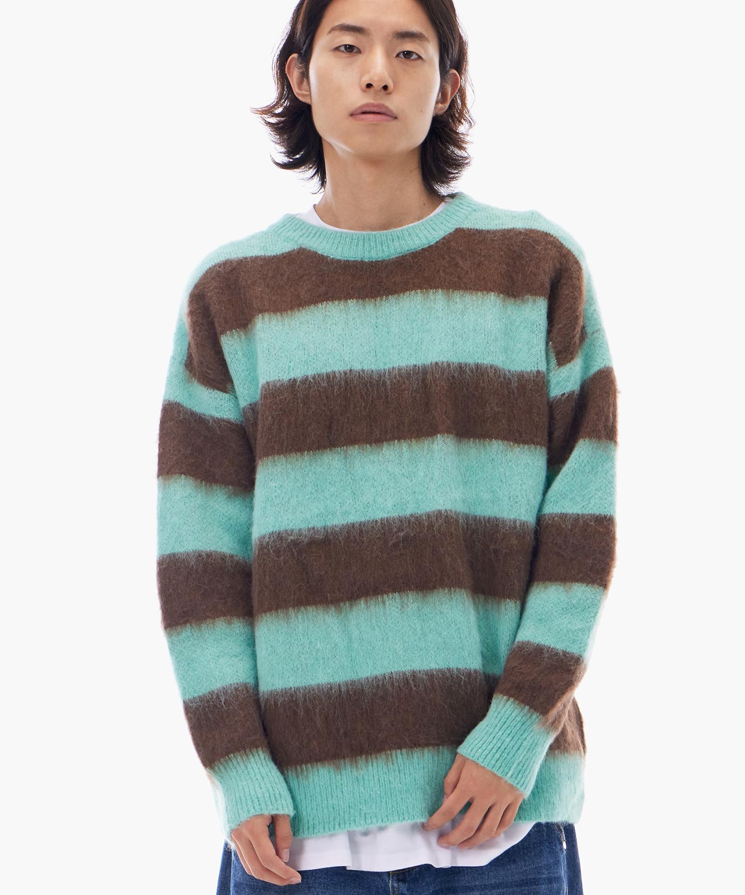 Biel Hairy Wool Striped Knit Mint M