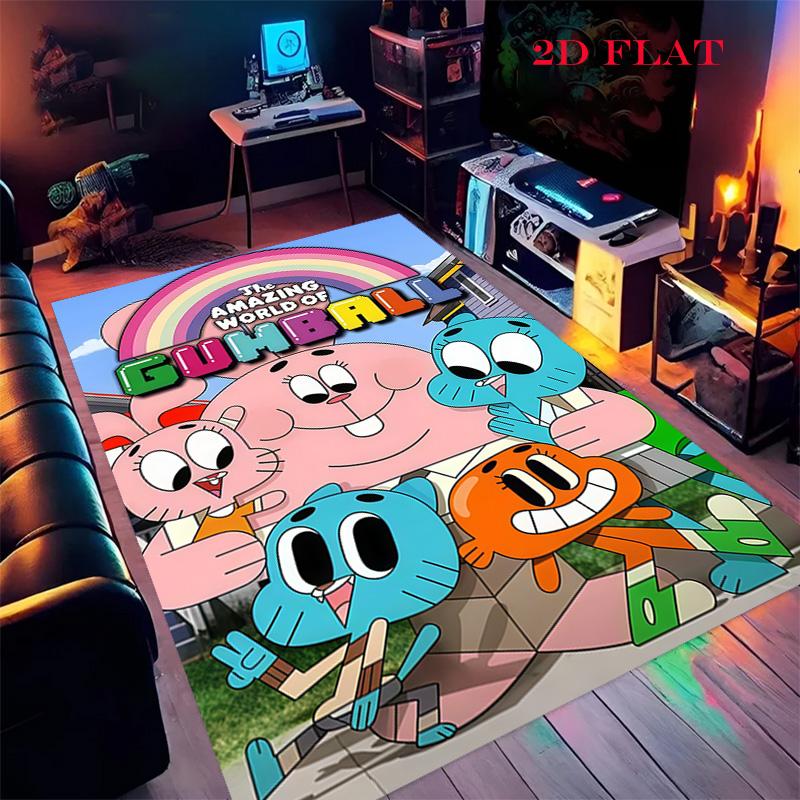 Gumball Teppich für Wohnzimmer Schlafzimmer Zuhause Sofadekoration, Rutschfeste Bodenmatte für Kinder zum Spielen