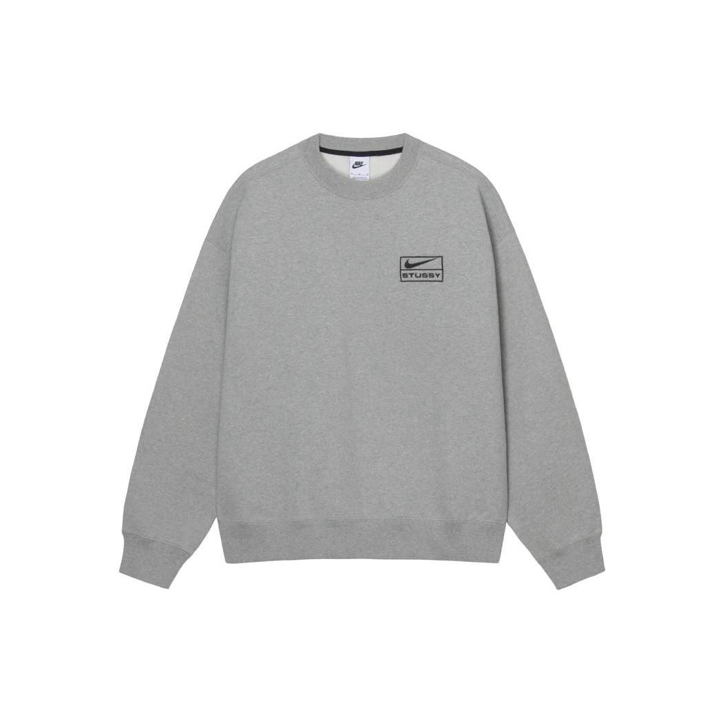 Nike x Stussy Crew Fleece Hoodies Asia Sizing Grey Men s DO9338-063 M