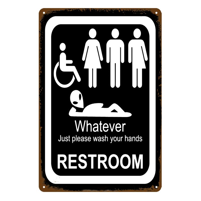 Muž Žena Vtipné WC Značka Kovový Plakát Toaletní Deska Plechová Cedule KTV Bar Obchod Koupelnová Stěna Dekorace Nástěnná Malba Domácí dekorace 8 X 12 Palců