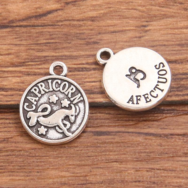 10 or 12pcs 12X15mm DIY retro alloy jewelry accessories 12 constellation pendant