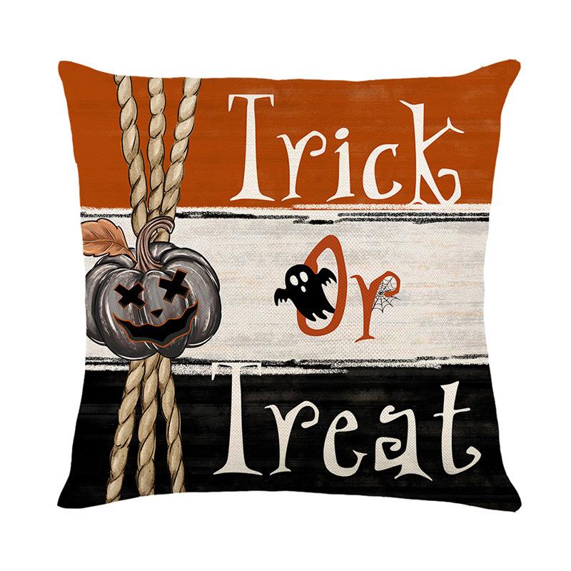 Halloween Printed Throw Pillow Cover Polyester Home Sofa Decorative Cushion Holiday Atmosphere Cushion