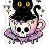 Lightweight Daily Wear Earrings 1 Pair Halloween for Women, 2D Acrylic Teacup Black Cat Women Dangle Drop Earrings, Gothic Cartoon Jewelry Party,