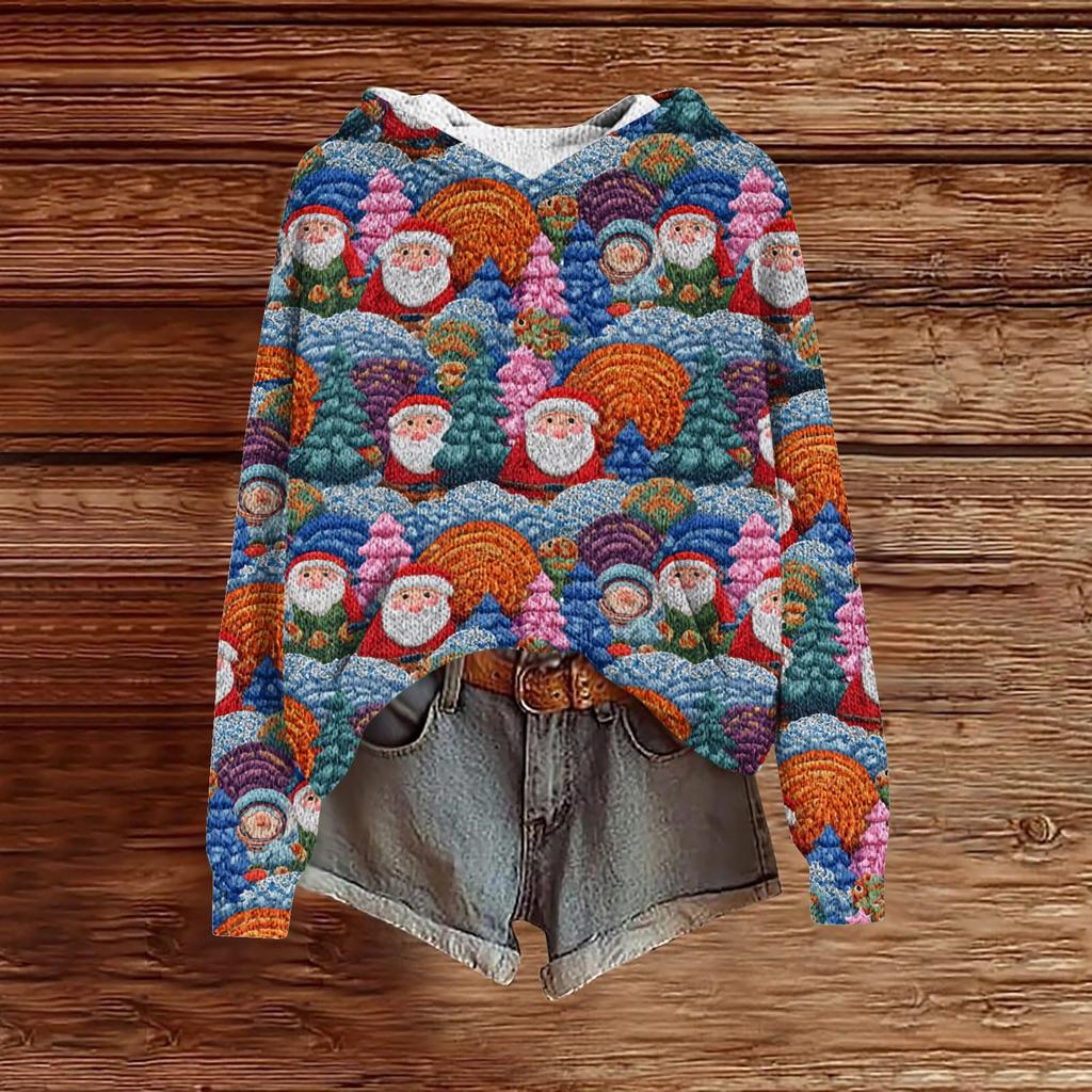 Sweatshirts For Women Knit Sweater Cute Shirt Fall Pullover Hooded Sweatshirt