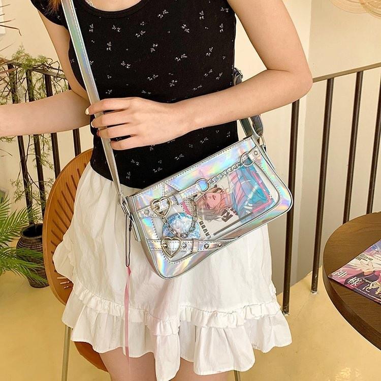 Heart Shaped Simple Buckle And Chain Design Women Casual Shoulder Bag Itabag