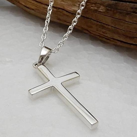Points Head Only Simple But Cool Cross Necklace for Men Silver 925 Cross Necklace for Men Simple Silver Necklace Necklace Popular Accessories for