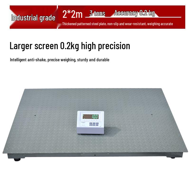 Hochoice Industrial Electronic Platform Scale, 3-Ton, 2x2m (CN Version)