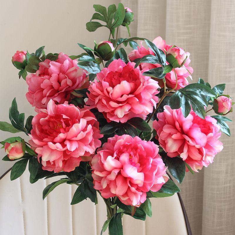 Silk Peony Bouquet - Artificial Floral Arrangement for Home Decor & Photo Props