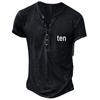 2022 Spring/Summer 3D Print Large Men's Collarless Casual Short Sleeve T-Shirt