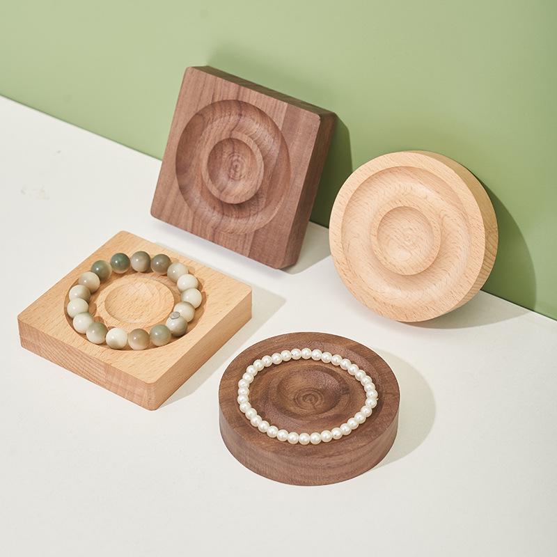 Vassoio Espositore in Legno Massiccio per Braccialetti e Bangles per Fotografia di Gioielli
