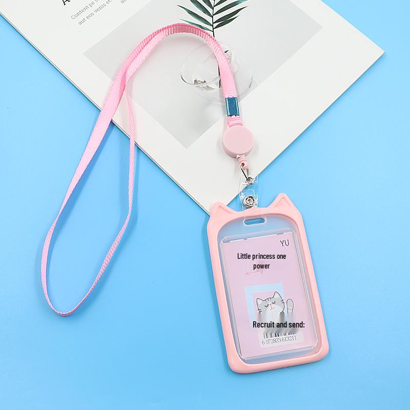 

Креативный ретракторный ланьярд с котенком для кампуса, держатель для ID-карты и карты доступа