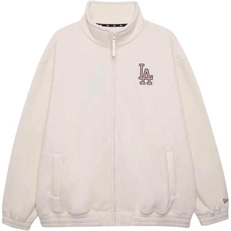New Era MLB Los Angeles Dodgers Craft Reconstruction Series Letter Zip Collar Long Sleeve Jacket Unisex Jacket Ivory 14450467