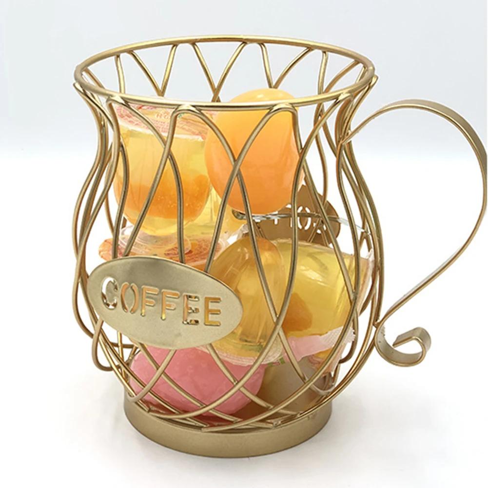 Universal Coffee Capsule Storage Basket Coffee Cup Basket Vintage Coffee Pod Organizer Holder Black For Home Cafe Hotel
