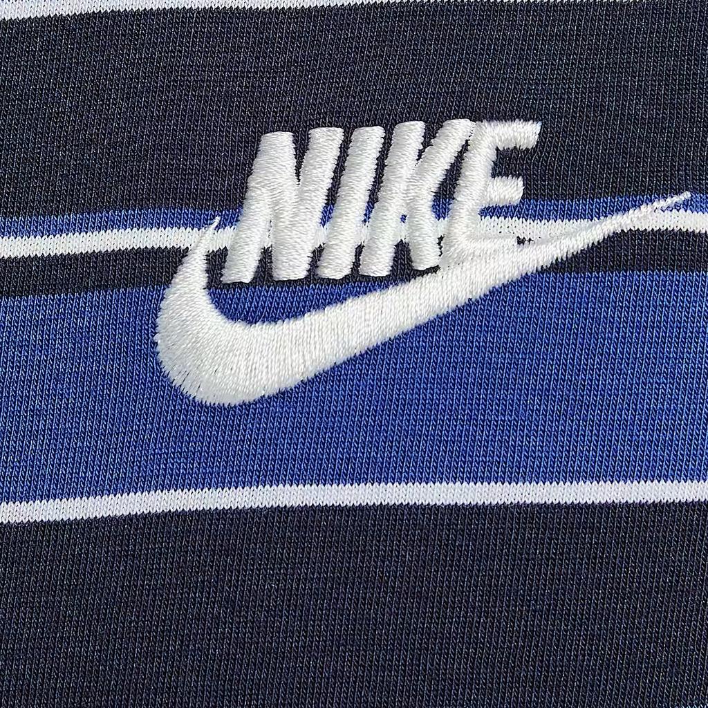 Nike Camiseta a Rayas de Manga Corta Simple Versátil Moda Casual de Club para Hombre Tops HJ0551-451