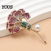 Luxury Jewelry Accessories Carnation Flower Brooch Pin for Women, Rhinestone Floral Elegant Brooches Lapel Pin, Alloy Accessory Wedding Party Pins