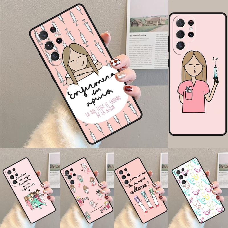 Cartoon Medicine Doctor Nurse soft Phone Case for Samsung Galaxy note 10 pro S26 Ultra S23 S24 FE S25 S21 S22 PLUS Cover