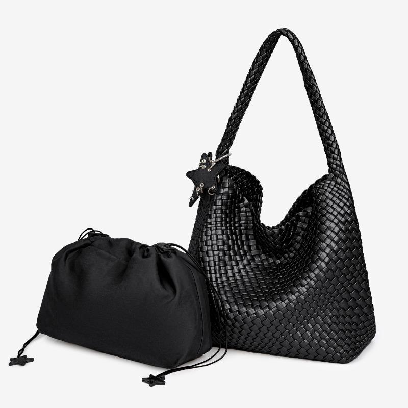Premium Hand-woven Bag Large Pu Material Large Capacity Mother and Child Tote Bag Underarm Bag