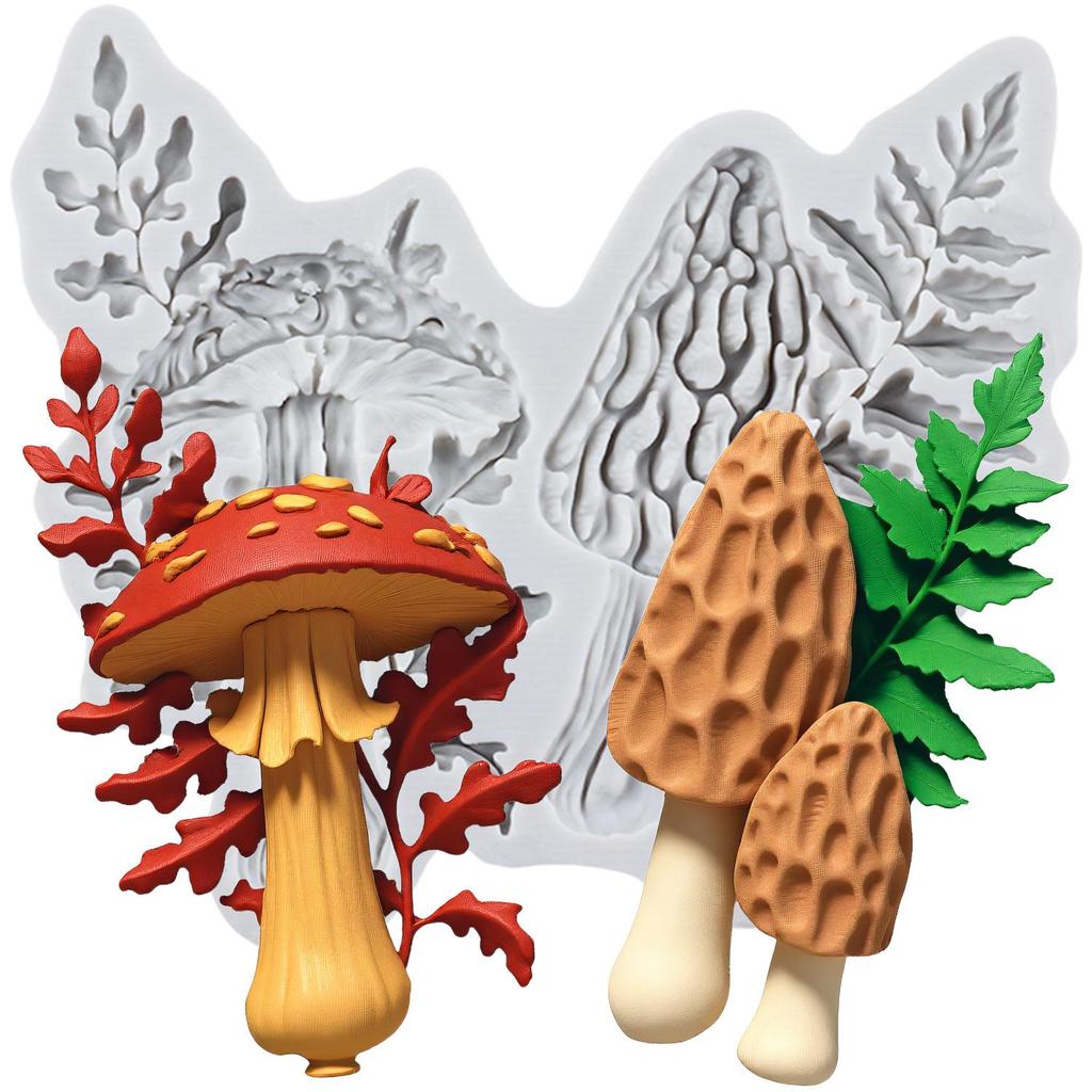 Mushroom Silicone Molds Mushroom Fondant Mold Cake Decorating Tools Cupcake Topper Candy Chocolate Gumpaste Mold