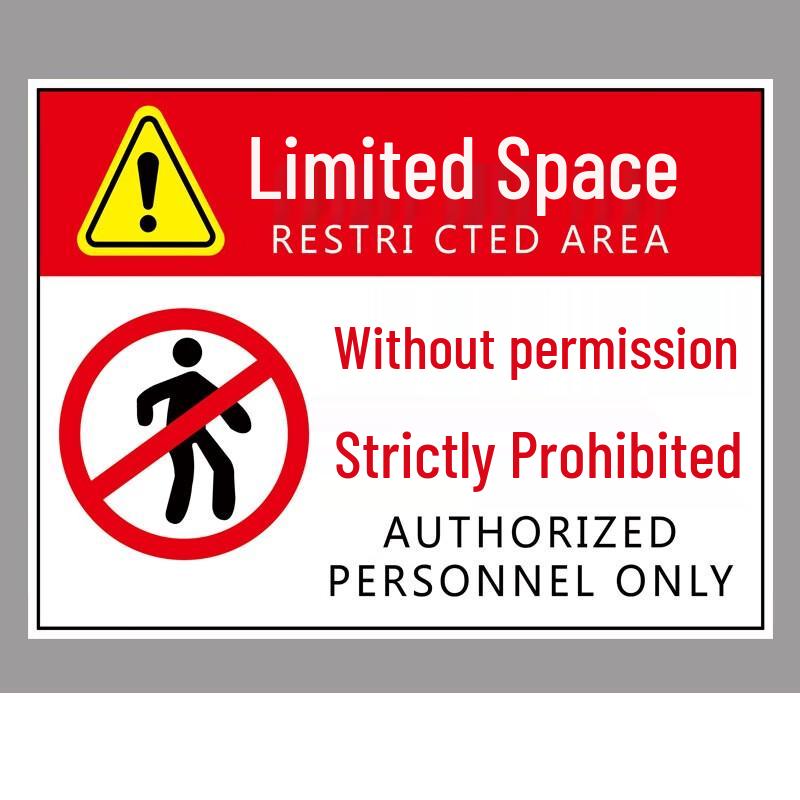 Plastic Limited Space Safety Warning Signs (Set of 2)