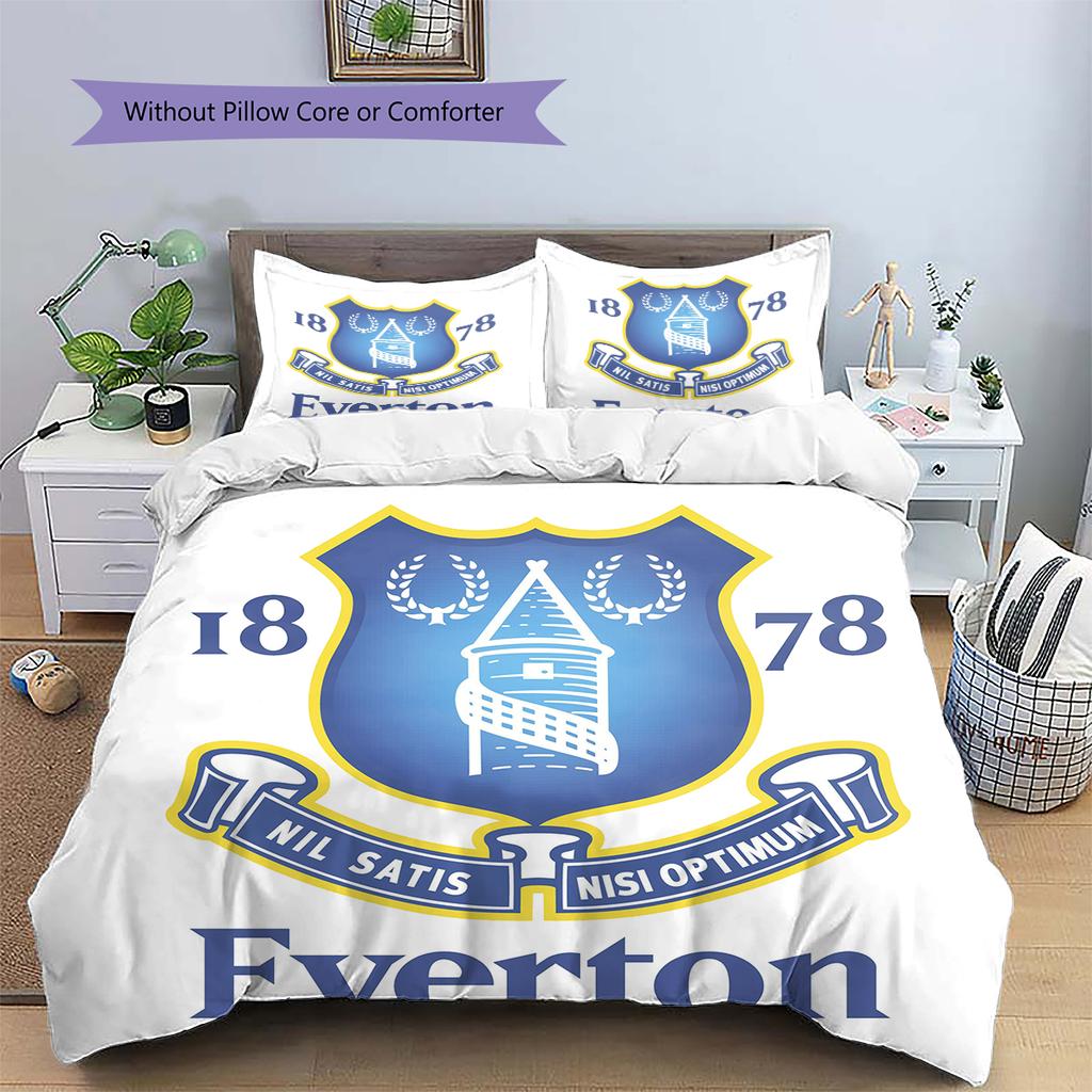 Everton FC Pattern Bedding Home Decoration Birthday Gift (1 * duvet cover + 2 * pillowcase, without core)