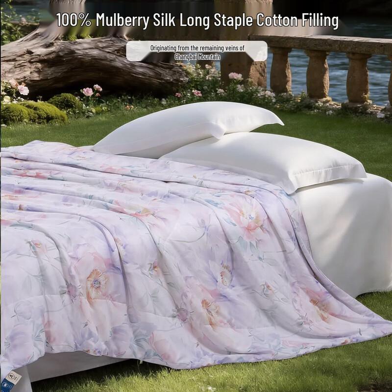 FUANNA Washable Tussah Silk Summer Quilt Single 152x210cm