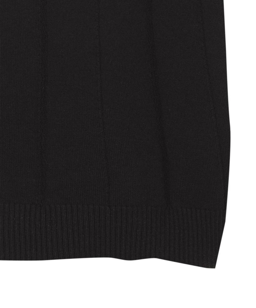 IRONYPORNO WHITELINE 86-Iro354 Multi-Stripe Snap Collar Short Sleeve Knit Black