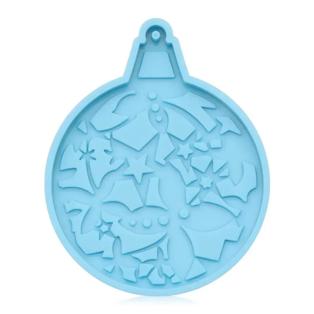 Christmas Ball Silicone Mould Keychain Pendant Epoxy Resin Crafts Silicone Mold Candy Chocolate Xmas Jewelry Pendant Making Mold