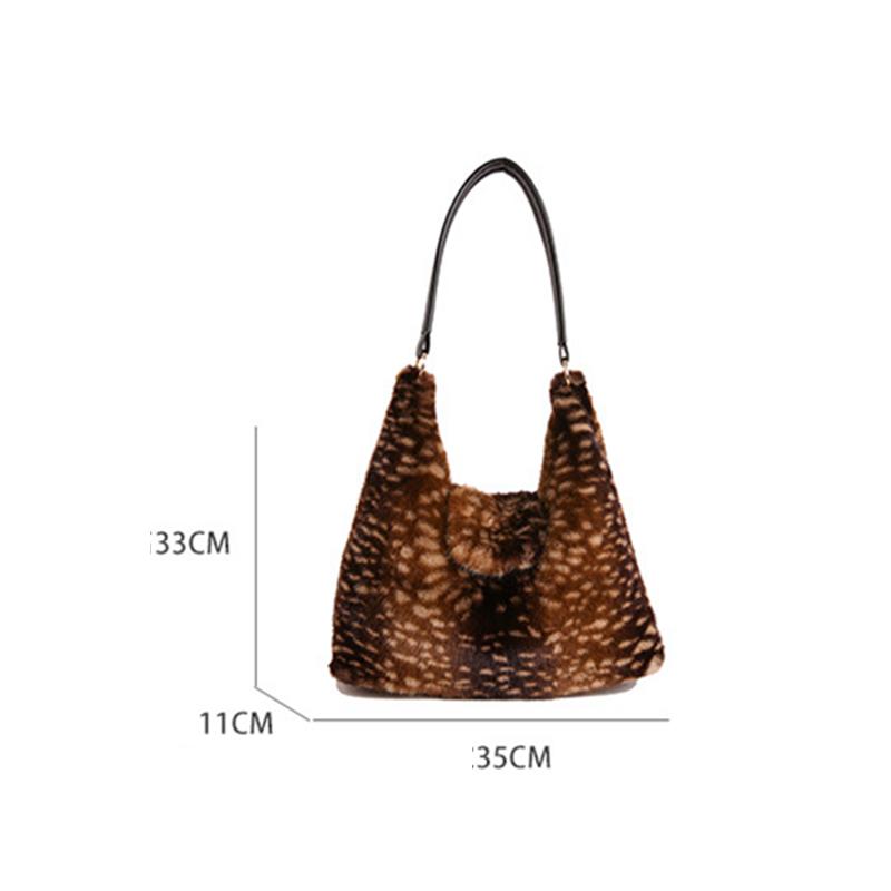 Yogodlns Soft Plush Women's Small Handbags Simple Faux Fur Female Fluffy Clutch Purse Winter Fashion Furry Tote Solid Color Shoulder Bags