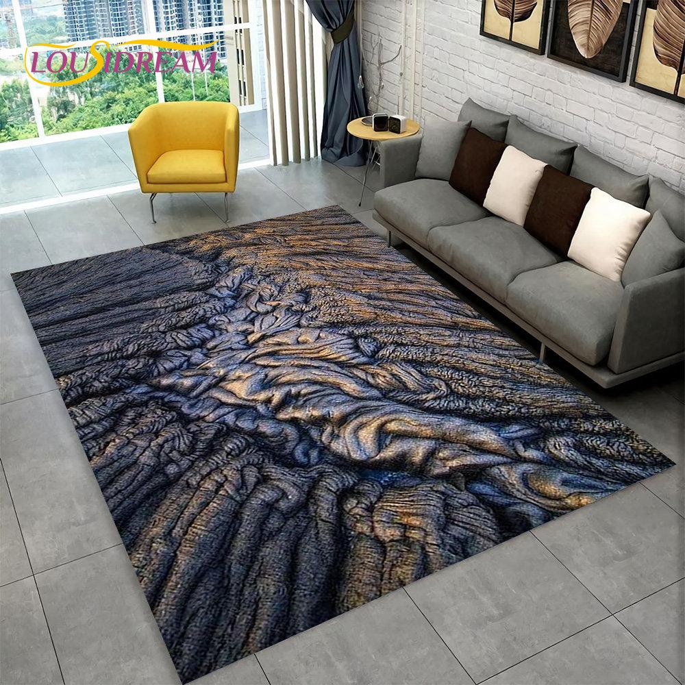 3D Volcano Lava Magma Area Rug Large,Carpet Rug for Living Room Bedroom Sofa Doormat Decoration,Kid Play Non-slip Floor Mat Gift